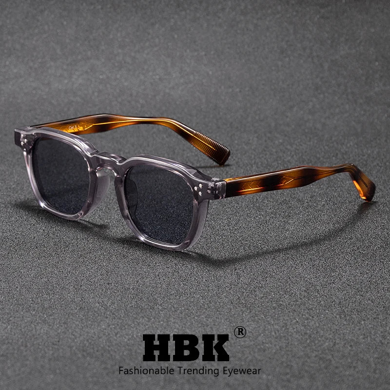HBK Fashion Retro Men Sunglasses Classic Square Frame  Design Sun Glasses Women Outdoor Travel Party Business Festival Gift