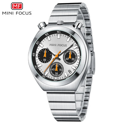 MINI FOCUS Women’s Luxury Quartz Watch – Stainless Steel Strap, Multifunction Dial & Luminous Design