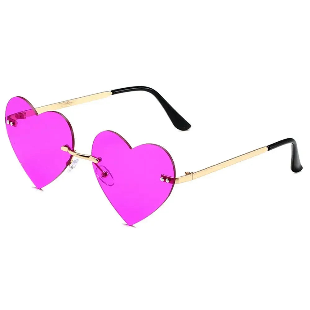 Heart-Shaped Sunglasses Heart Sun Glasses Shades Vintage 90s Glasses UV400 Protection Metal Frame Sunglasses Fancy Accessories