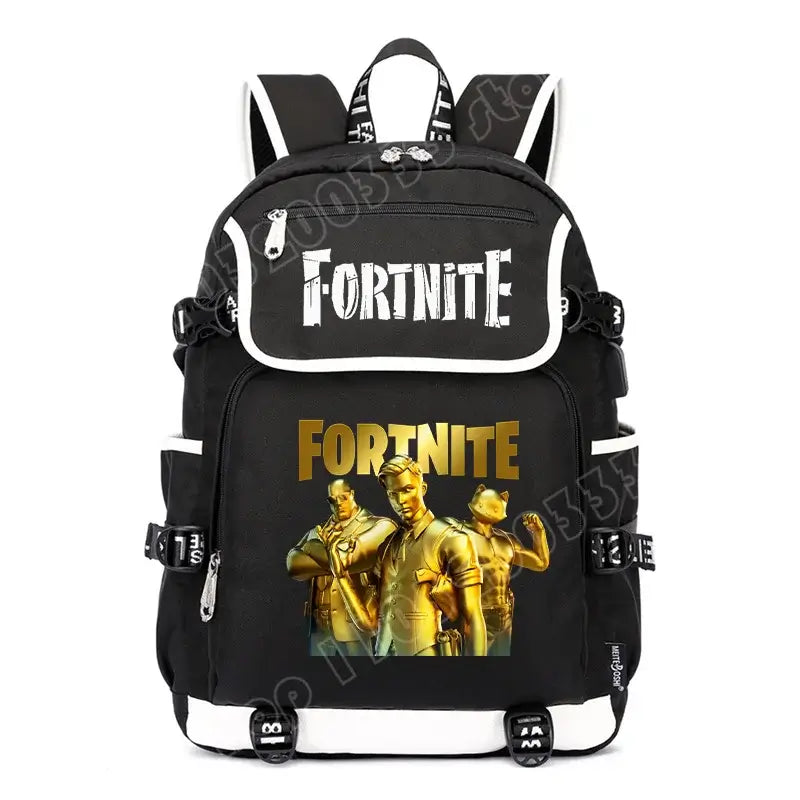 Fortnites Rucksack mit großem Fassungsvermögen, lässige Umhängetasche mit USB-Anschluss, Unisex-Anime-Schultasche für Schüler, neues stilvolles Schreibwaren-Geschenk