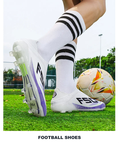 New Men Football Boots Futsal Outdoor Sneakers Match Grass Non-Slip High-quality Soccer Shoes Cleats Hot-selling High-top Light