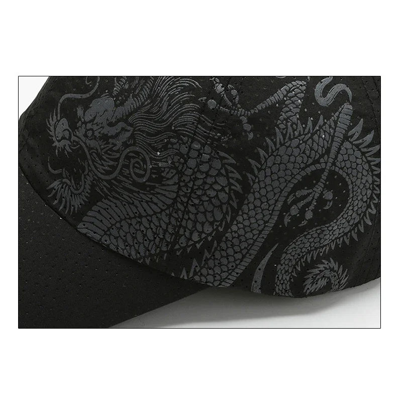 New Style Summer Baseball Cap Quick-Drying Air Hole Chinese Dragon Fashion Unisex Outdoor Casual Sports Sun Visor Trucker Hats