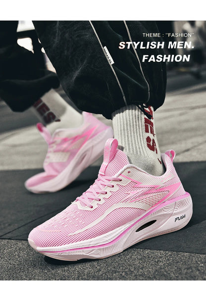 Marathon Men Sports Running Shoes Carbon Board Air Cushion Breathable Lightweight Women's Comfortable Athletic Nonskid Sneakers