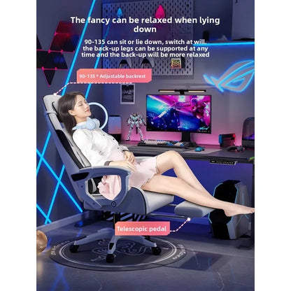 Sedia e-sport da uomo confortevole per sessioni prolungate, sedia da computer reclinabile per il relax, schienale