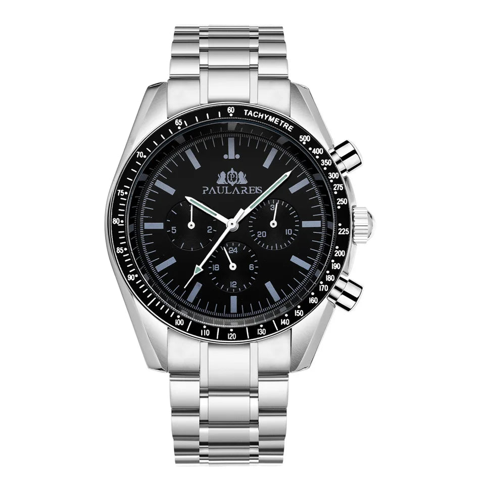 PAULAREIS P Brand Luxury Men Mechanical Watches Calendar Business Watch Mens Sports Waterproof Stainless Steel Automatic Watches