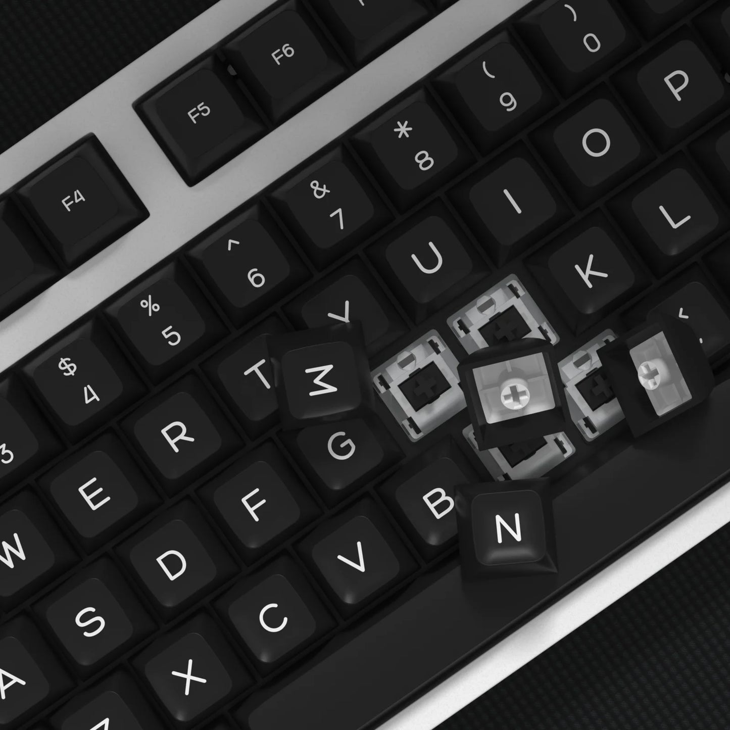 KBDiy 161 Keys/Set PBT SA Profile GMK Keycaps for Mechanical Keyboard Black And White Double Shot Keycap Custom ISO for K500