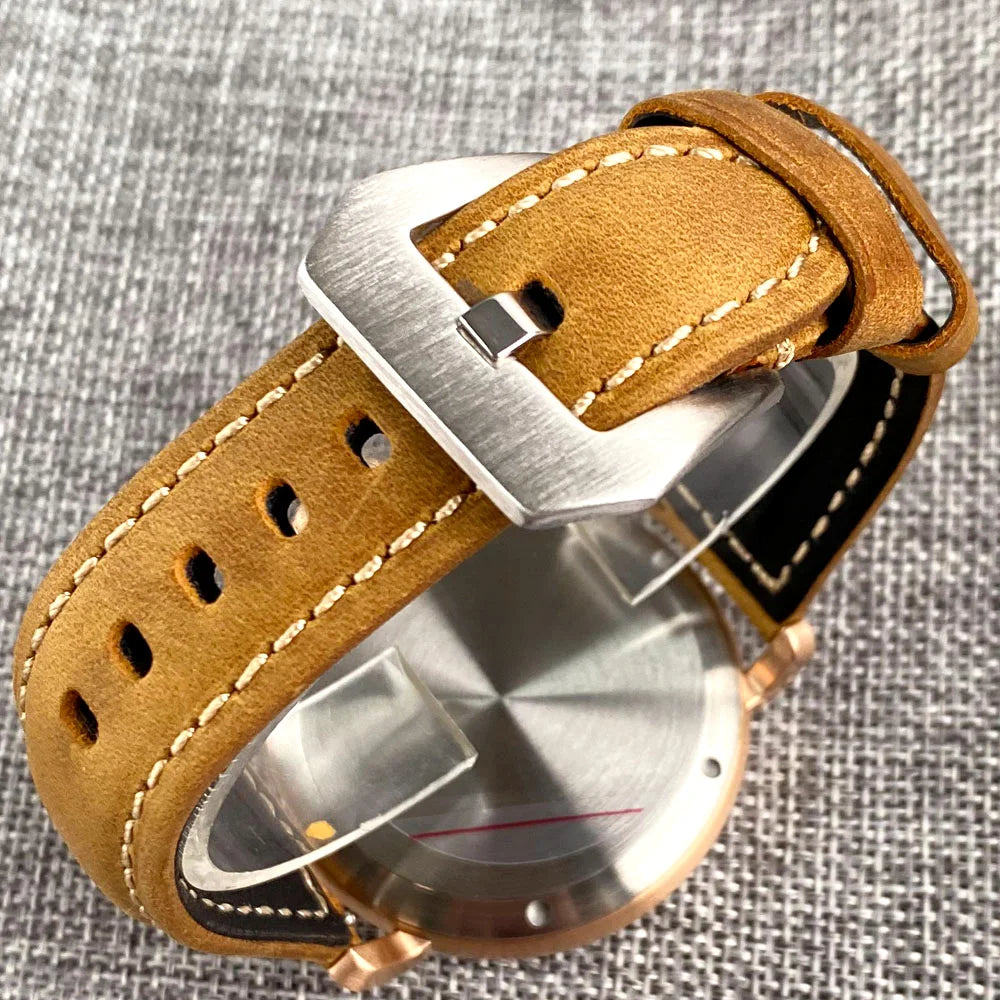 Tandorio 47mm NH35 Diver Men's Automatic Watch CUSN8 Solid Bronze or 316L Steel Case 10ATM Sapphire Crystal Black Dial