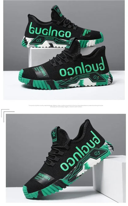 Sportschool Nieuwe gevulkaniseerde wandelsneakers met veters Comfortabele, slijtvaste casual schoenen Wandelschoenen voor de zomer Mesh-ballerina's Modieus Ademend