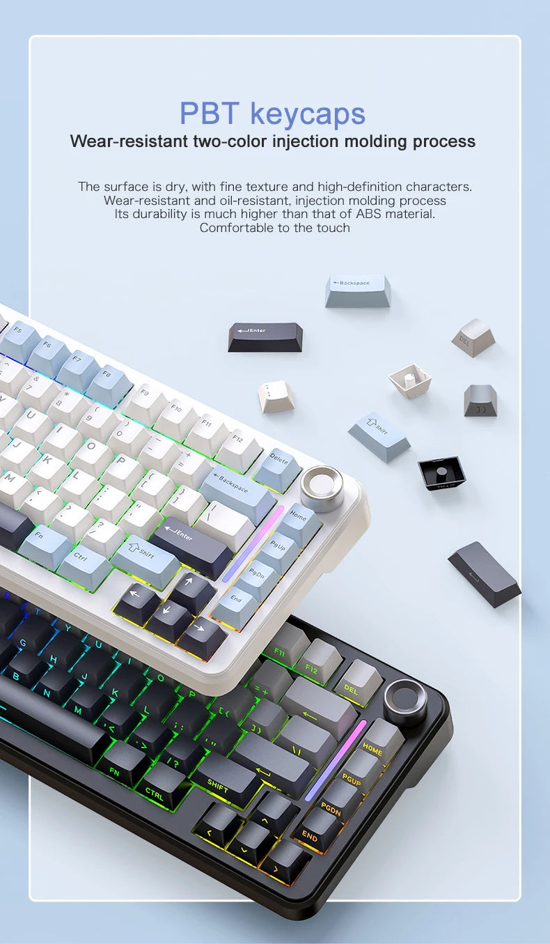 F75 Mechanical Keyboard FREEWOLF * AULA F75 Bluetooth Three-mode Keyboard,Dedicated for Gaming and Office Use