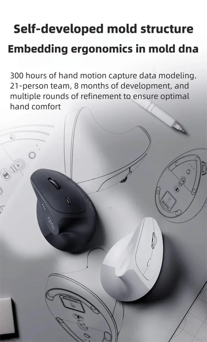 Inphic X9 PRO függőleges vezeték nélküli egér Type-C gyorstöltéssel, ergonomikus, halk irodai egér laptophoz, PC-hez, számítógéphez és gaminghez