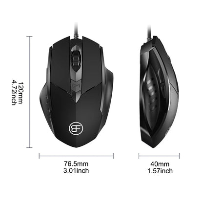 USB Wired Mouse, 7200 DPI Corded Computer Mouse with 6-Button Cord Ergonomic Mice, Office and Game Mouse for Laptop PC Desktop
