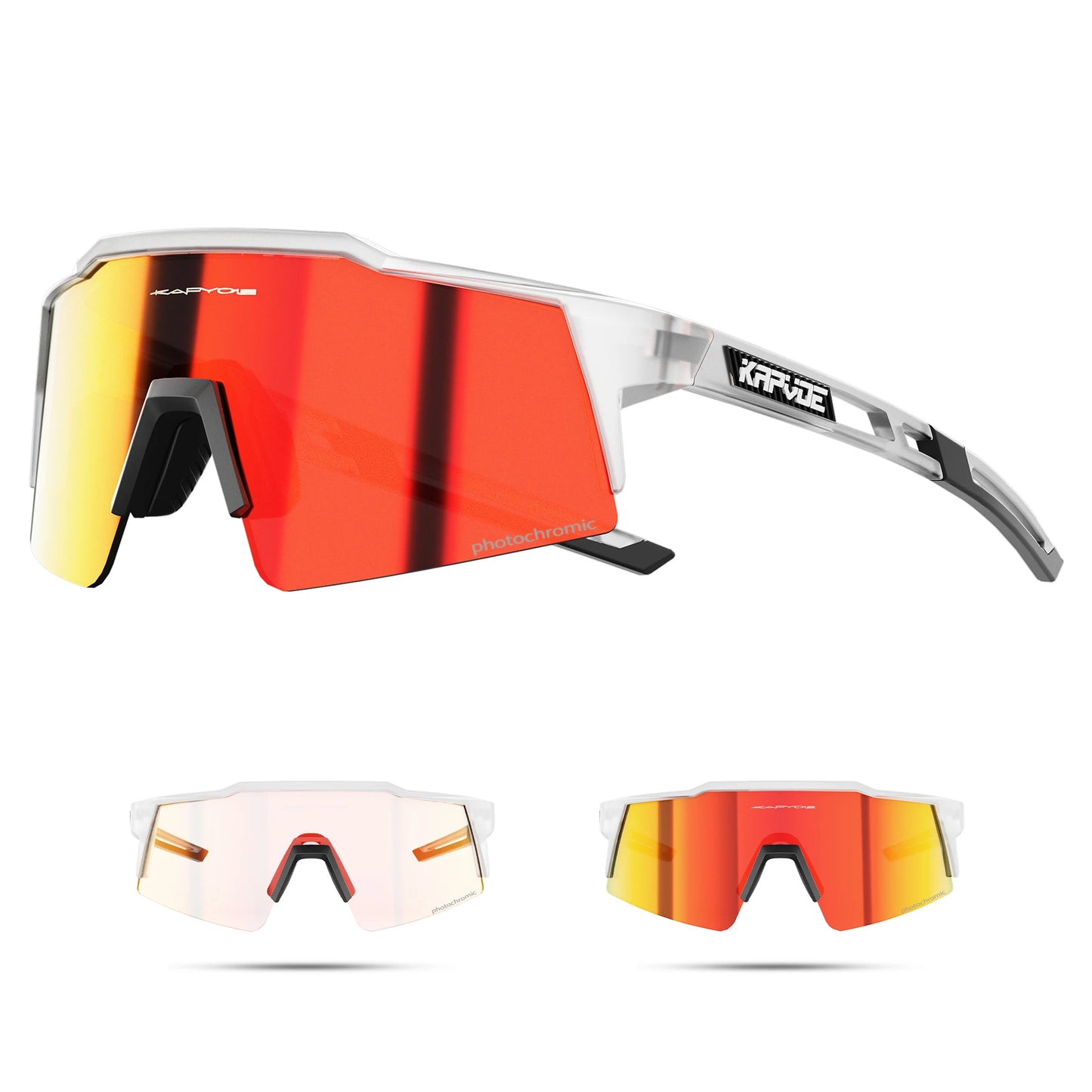 KAPVOE Photochromic Cycling Sunglasses for Men Glasses Fashion Mountain Bicycle Road Speed Cool Goggles Sports MTB Bike Eyewear