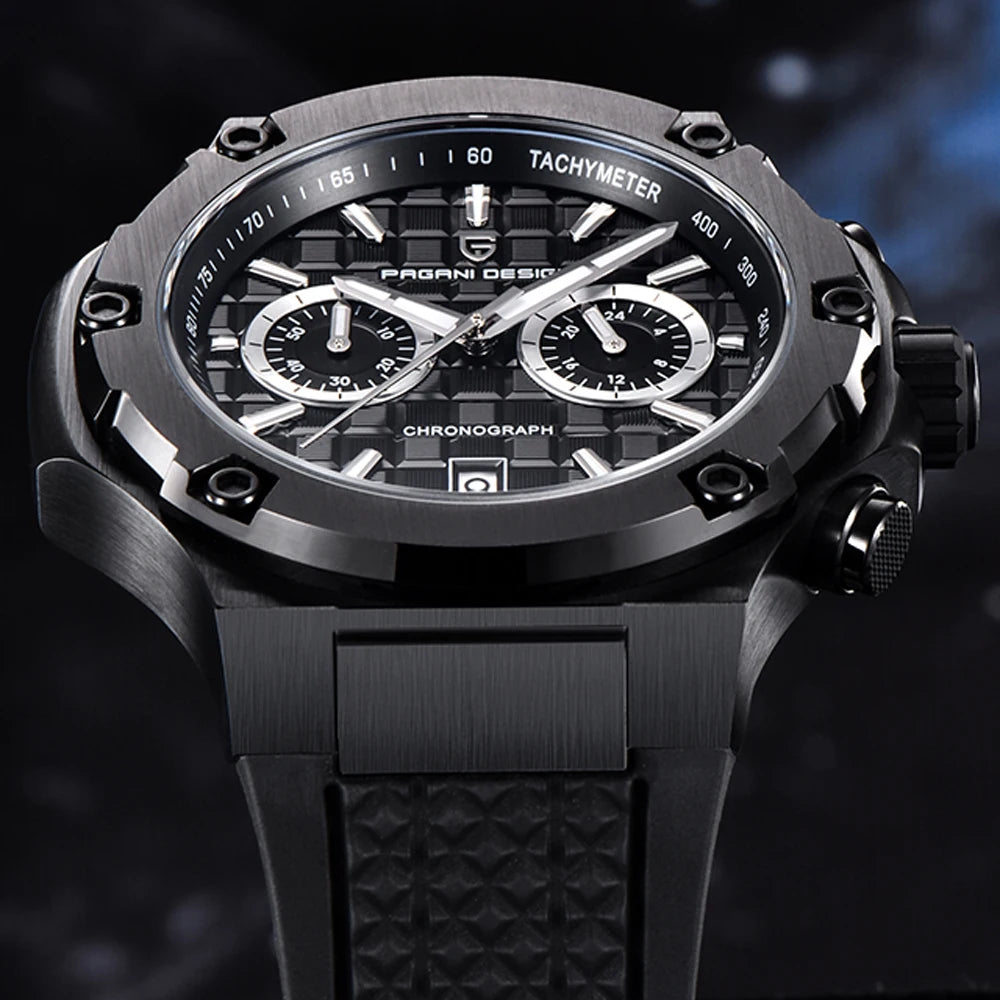 Relógios de quartzo para homem PAGANI DESIGN – Cronógrafo desportivo de luxo, estanque, com ponteiros luminescentes e vidro de safira com tratamento antirreflexo