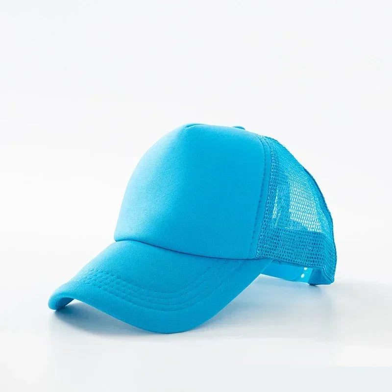 Custom Hat with Logo Printing Polyester Mesh Trucker Hat Adjustable Dad DIY Logo Baseball Cap for Men Women