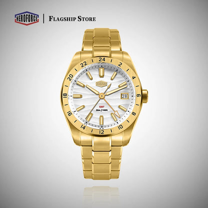 HEROFORCE Men's Well-known Brand Watch; Men's Fashion Waterproof Luminous Stainless Steel Band Casual Calendar Quartz Men Watch