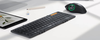 ProtoArc XK01 Bluetooth Wireless Keyboard with Numeric Keypad Foldable Keyboards for iPhone Computer iPad