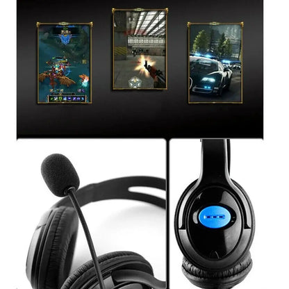 Écouteurs avec Microphone casque de jeu filaire basses profondes sur l'oreille casque de musique isolation du bruit 3.5mm Gamer écouteur ordinateur portable