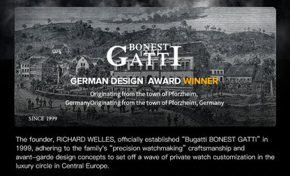 BONEST GATTI Brand BG7004 Mechanical Wristwatches Automatic Movement Luxury Sapphire Watches Skeleton Watches For Men