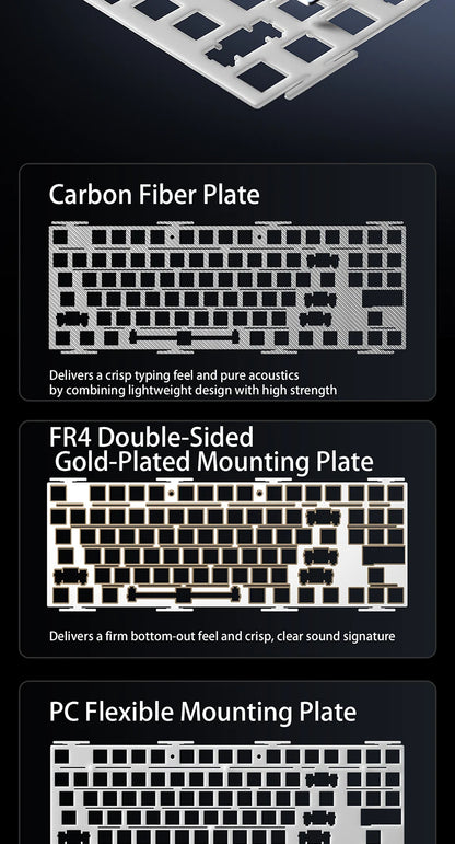 AULA F87 Pro V2 E-Sports Mechanical Keyboard 2.4g/Usb/Bluetooth Hot-Swap RGB Long Battery Life Custom Gasket 5 Layer PC Gaming