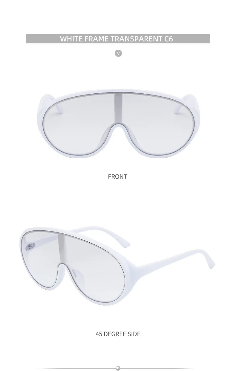 Trendy Oversized One Piece Sunglasses Women Men 2026 Luxury Brand Designer Sun Glasses Fashion Shield Shades Big Frame Eyewear