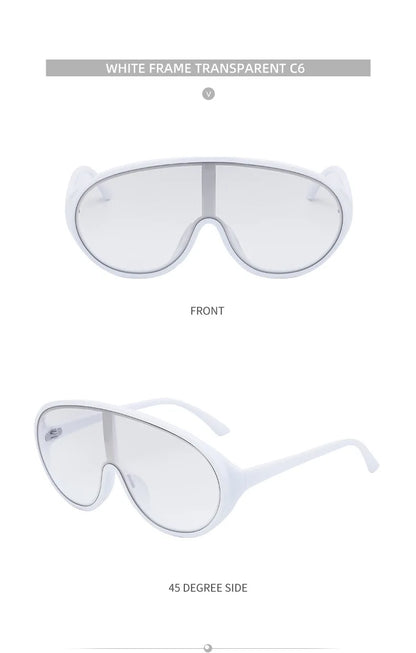 Trendy Oversized One Piece Sunglasses Women Men 2026 Luxury Brand Designer Sun Glasses Fashion Shield Shades Big Frame Eyewear