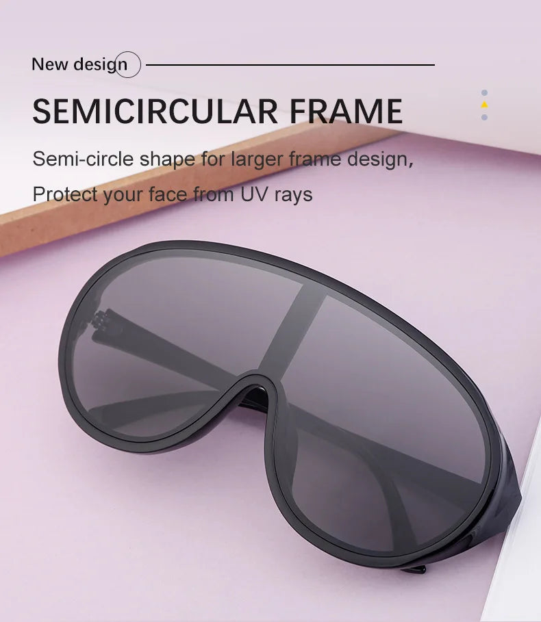 Trendy Oversized One Piece Sunglasses Women Men 2026 Luxury Brand Designer Sun Glasses Fashion Shield Shades Big Frame Eyewear