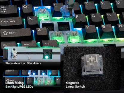 EPOMAKER HE80 75% Layout QWERTY US Tastiera meccanica magnetica cablata Hot-Swap Creamy Gasket con effetto Hall, DKS SOCD per PC/Mac