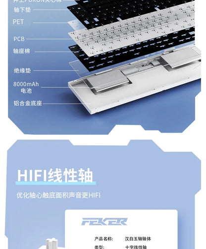 VTER Galaxy100 Full Aluminum Mechanical Keyboard Tri-mode Bluetooth 2.4G Gasket Mount Hot-Swap RGB Gaming Keyboard for PC Mac
