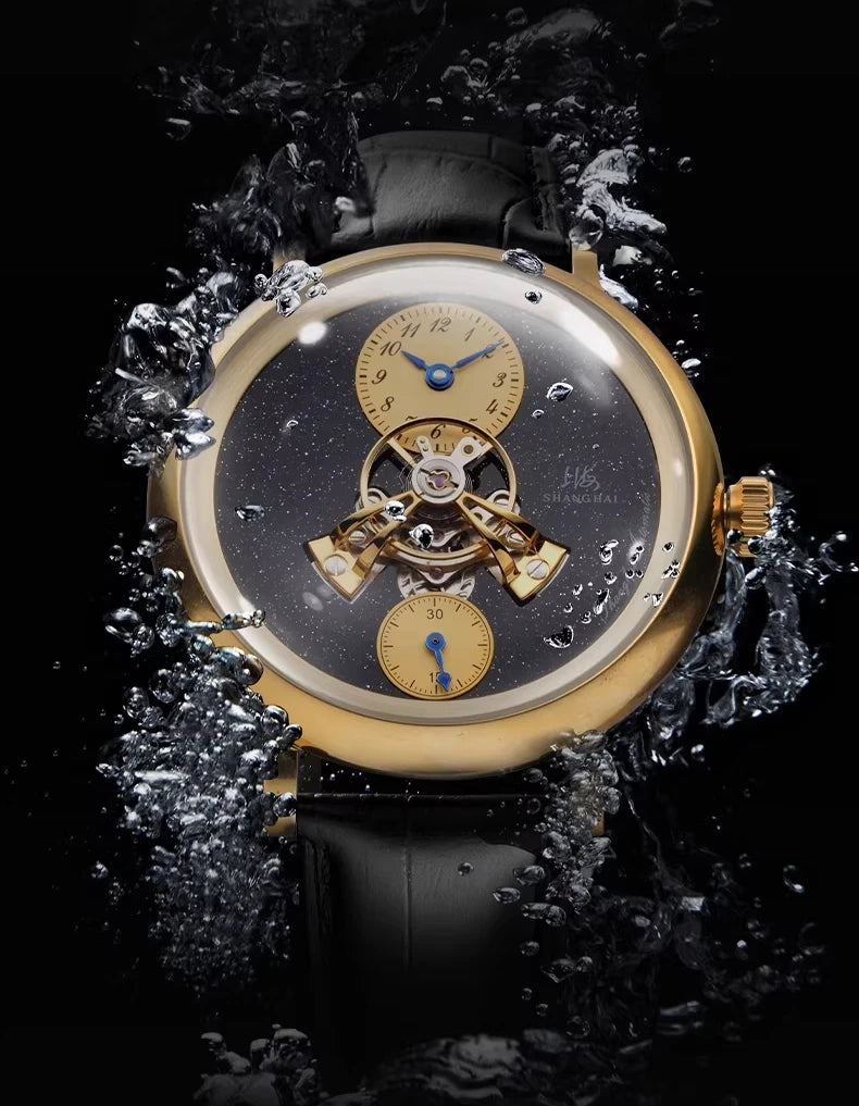 Shanghai The Bund Sky Dome Series Men's Mechanical Watch 42mm Center Flywheel Automatic Watch Limited Edition Brand Watches 865