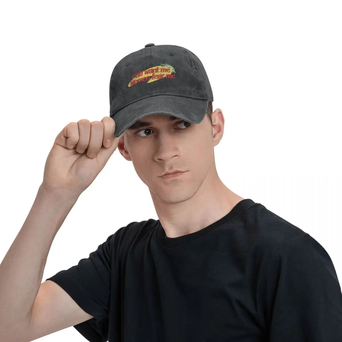 Fish Want Me Women Fear Me Classic Baseball Caps Peaked Cap Fish Go Fishing Fisherman Sun Shade Hats for Men Women
