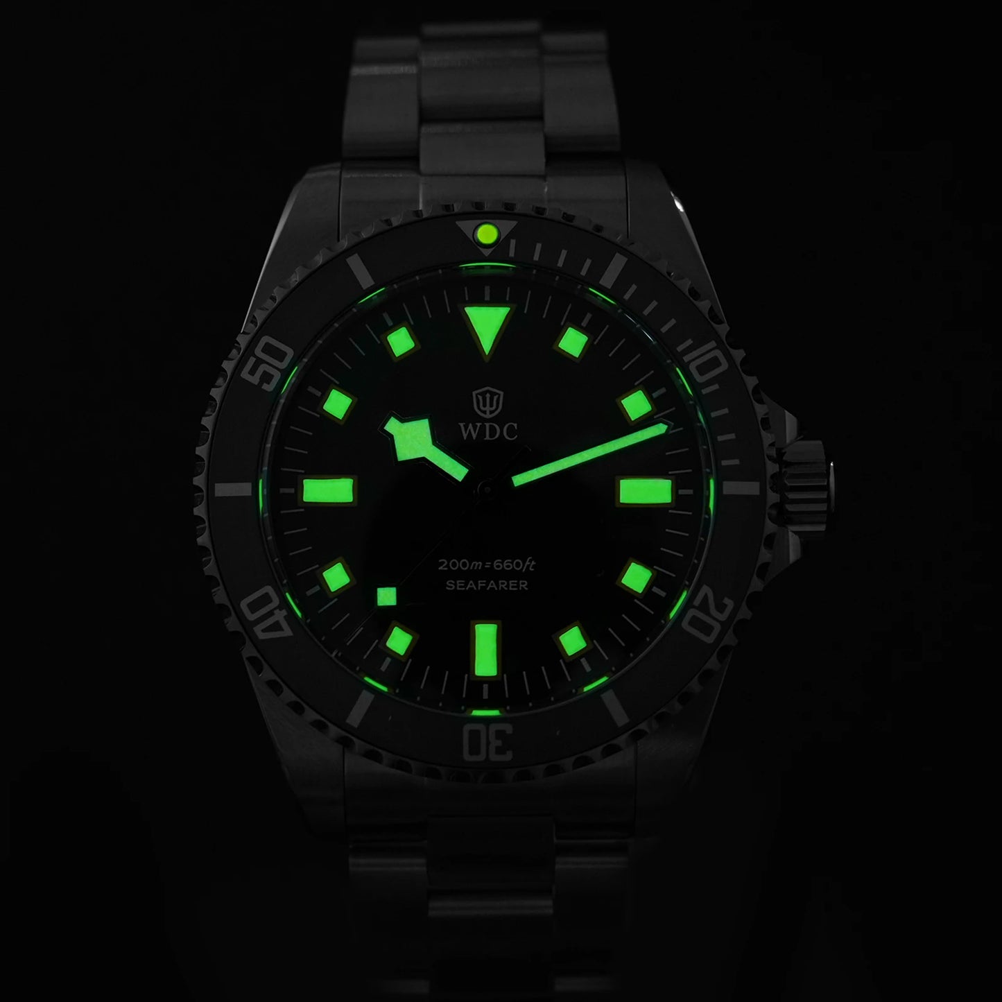 Watchdives WD5513Q 40mm Quartz Diver Watch VH31 Sweep Second Sapphire 200m Waterproof Steel Bracelet BGW9 Lume Mens Watch