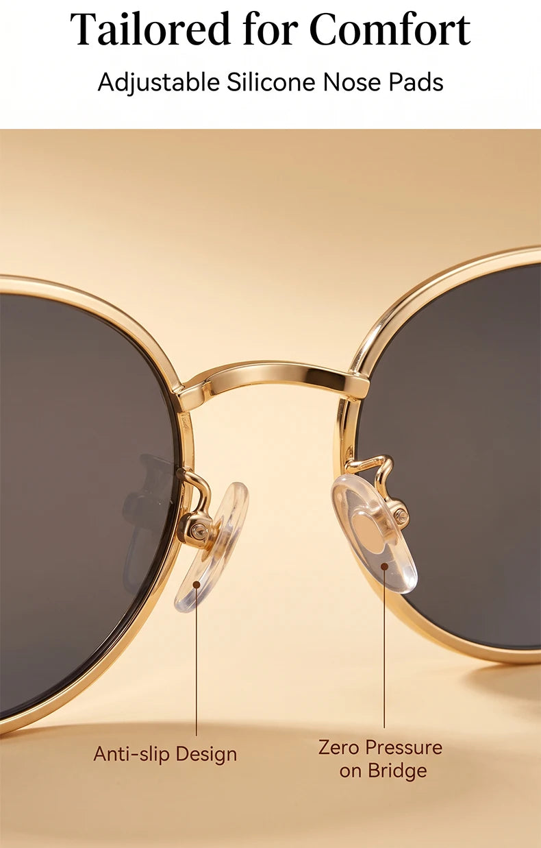 Metal Frame Round Punk Photochromic Sunglasses Women 2026 Luxury Brand Designer Steampunk Oval Sun Glasses Outdoor Eyewear Shade
