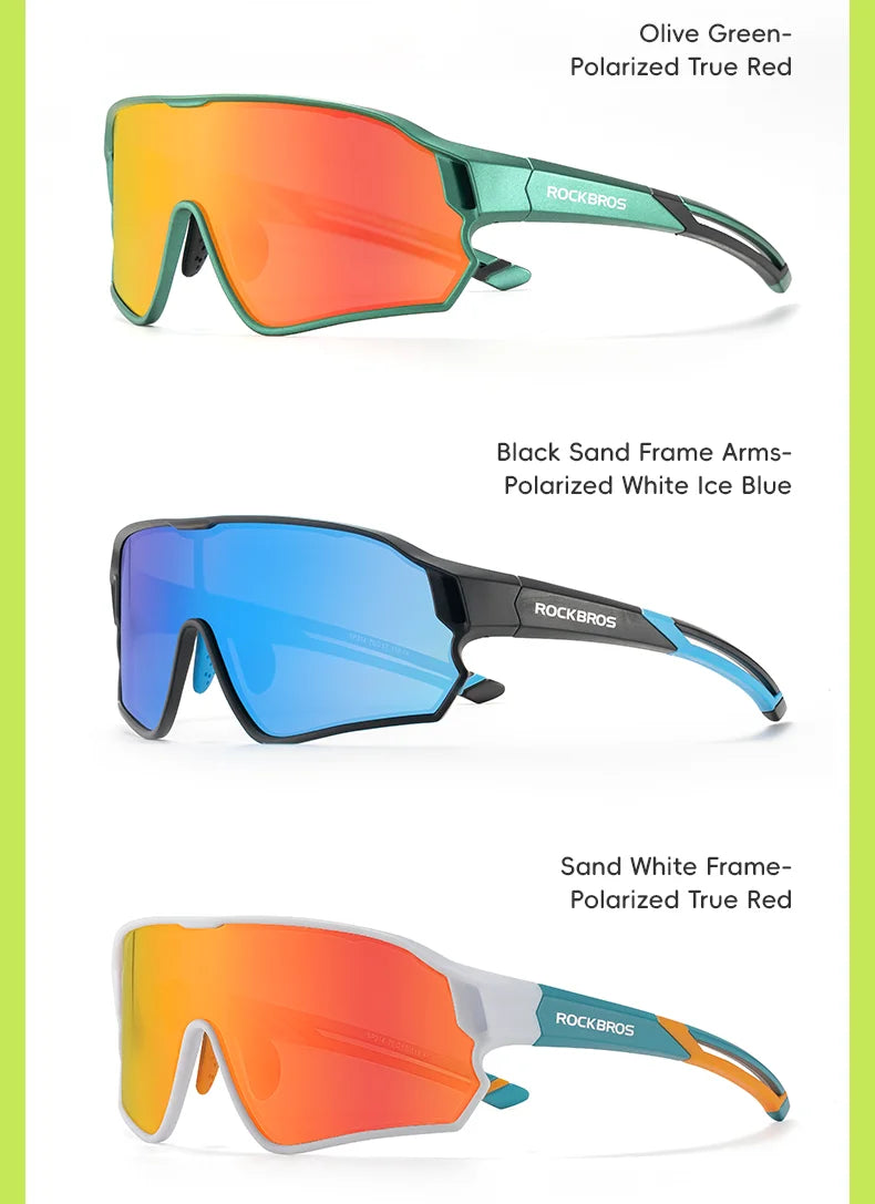 ROCKBROS Children's Cycling Glasses Polarized Photochromic Lens Children Bicycle Glasses Non-Slip Rubber Temple Arm Bike Glasses