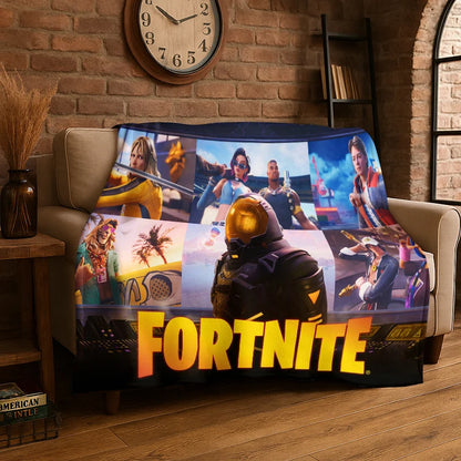 Cartoon F-Fortnite Game Gamer flanellen deken, zachte warme plaiddeken voor slaapkamer, woonkamer, bed, reizen, kamperen, picknick en als cadeau