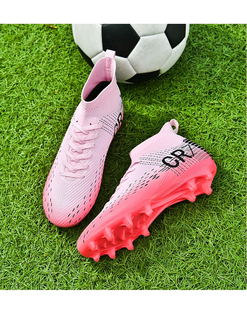 Chaussures de football professionnelles pour hommes, originales, respirantes, confortables, résistantes, pour terrain en herbe.