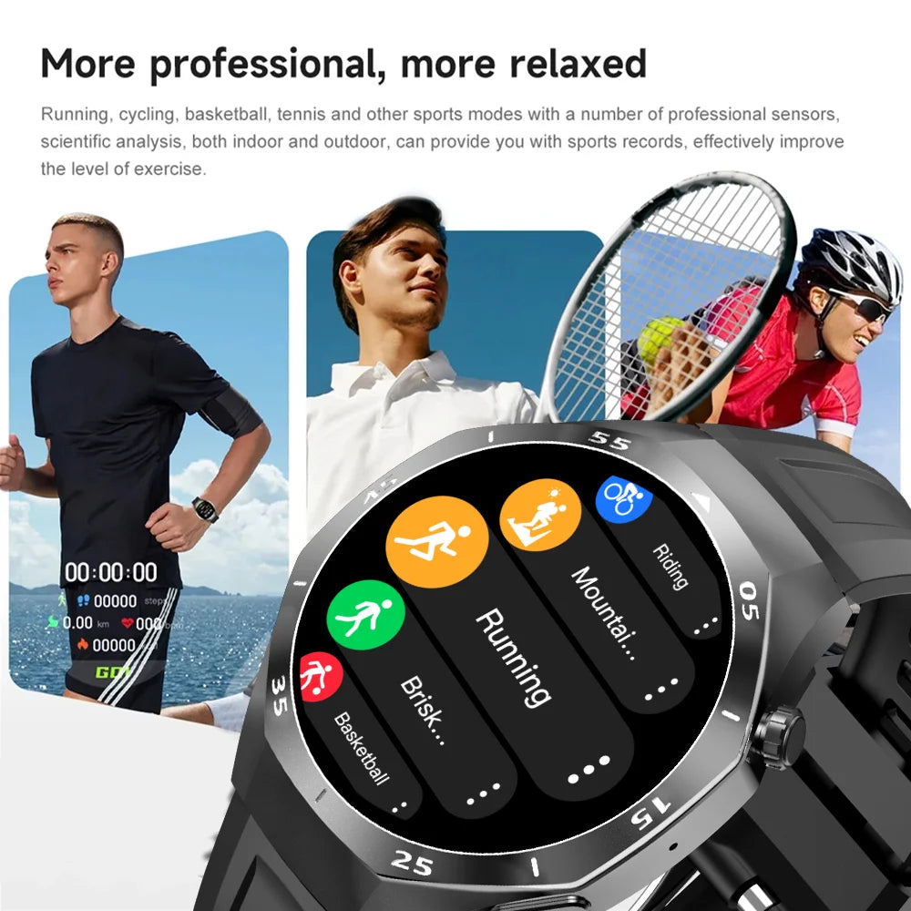 LAXASFIT 2026 New Smart Watch Men's 1.52 HD Screen Bluetooth Talk Heart Rate Monitor Men Women NFC Outdoor Sports Smart Watch
