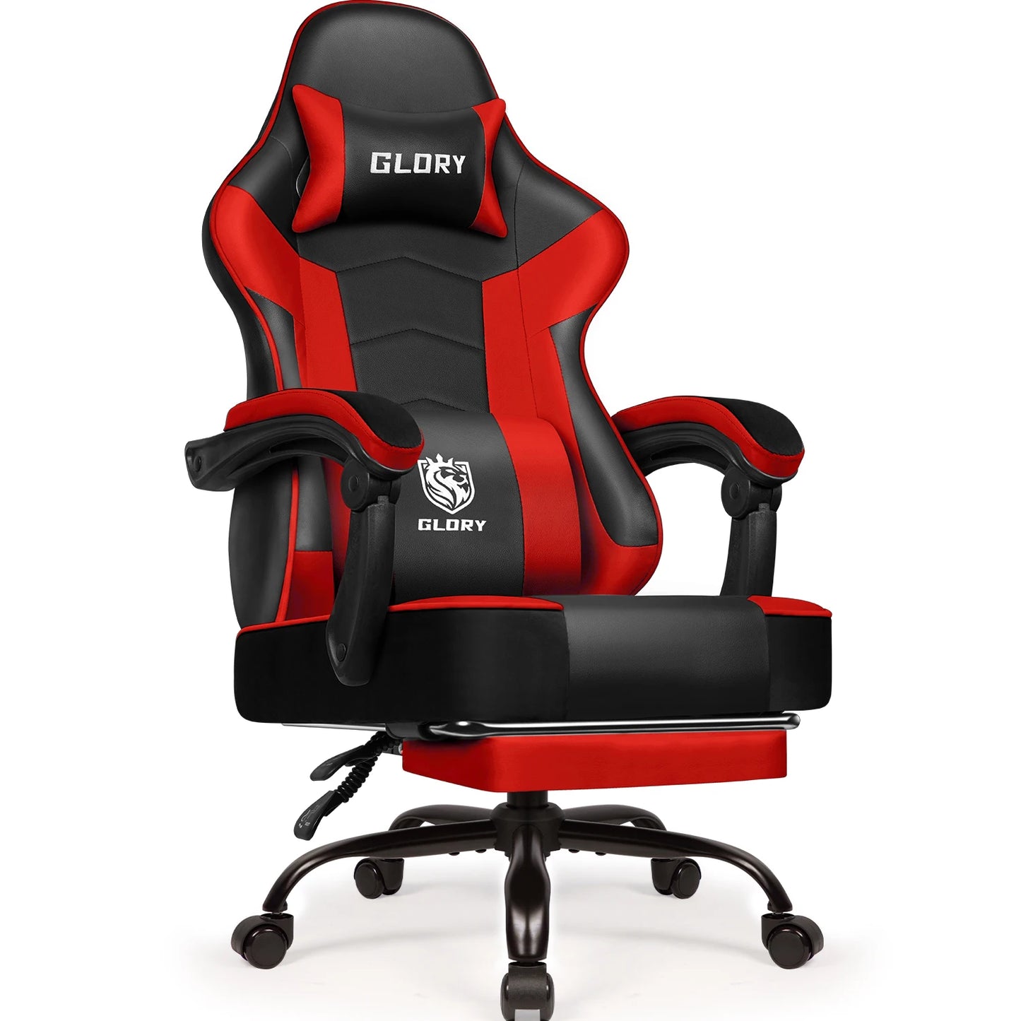 AUTHMIC Ergonomic Gaming Chair High Back Reclining Office Chair with Adjustable Lumbar Support, Headrest, Footrest & PC Gamer Seat