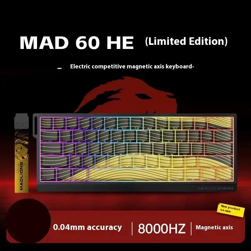 FGG Madlions Mad60 Mad68 He Mechanical Keyboard Magnetic Switch 8k Wired RGB Hot Swap Custom Keyboard Esport Game Gift Accessory