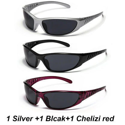 Y2K Silver Sunglasses Color Hollowed Out Future Sense Of Technology Hot Girls Net Red Sunglasses Women Sunglasses Trendy Men
