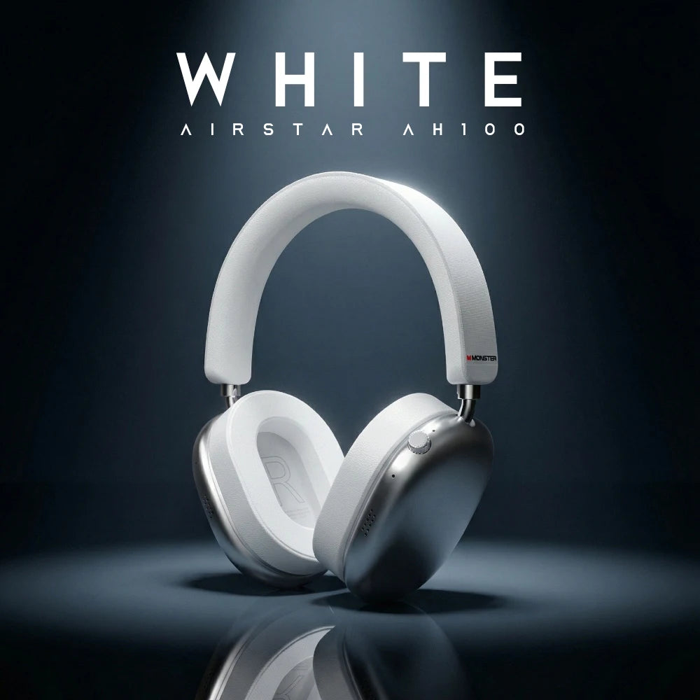 Casque supra-auriculaire Monster Airstar AH100 ANC Bluetooth 6.0 avec annulation active du bruit -45 dB, basses puissantes, sans fil/avec fil
