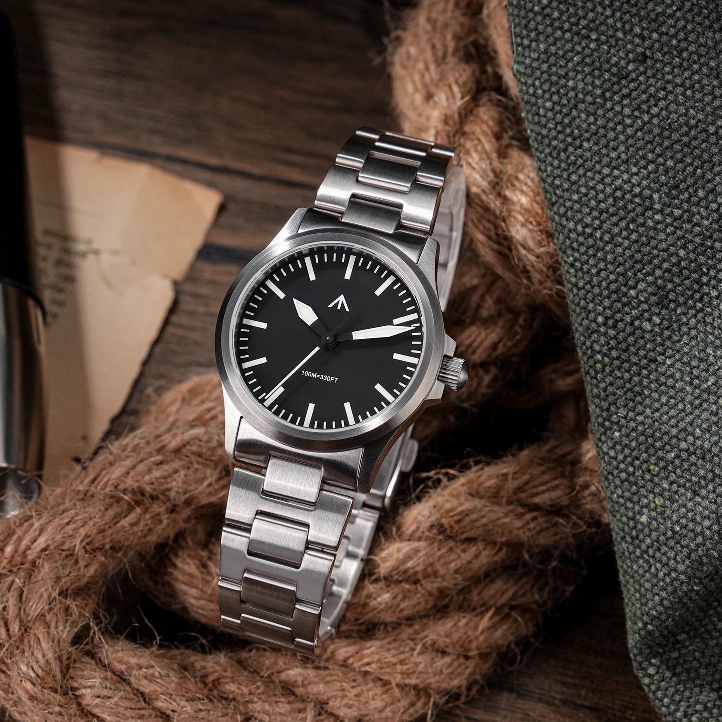 MILITADO ML18 Quartz PVD 316L Steel Sapphire VH31 Sweep Second Movement Sapphire BGW9 Lume 100M Waterproof Men Wristwatch