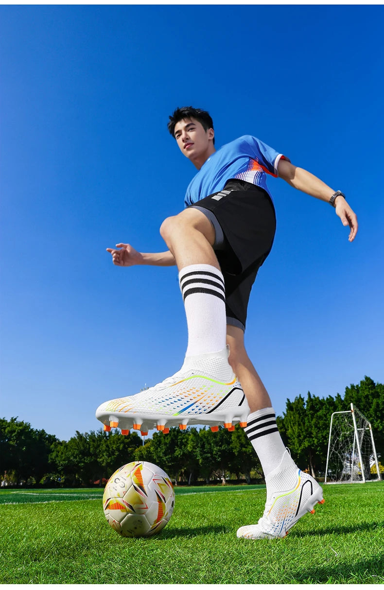 Men Football Boots Professional Turf Futsal Match Grass Unisex Outdoor Training Soccer Shoes Soccer Cleats Non-slip Breathable