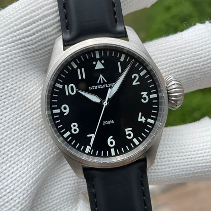 STEELFLIER Official SF743 Quartz Pilot VH31 Steel Strap Onion Crown 20Bar Waterproof Sapphire Crystal Luxury Dive Luminous Watch