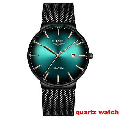 Montres-bracelets mécaniques automatiques pour hommes LIGE – Montre de luxe haut de gamme avec tourbillon, modèle élégant et étanche, idéal pour le travail ou les occasions formelles.