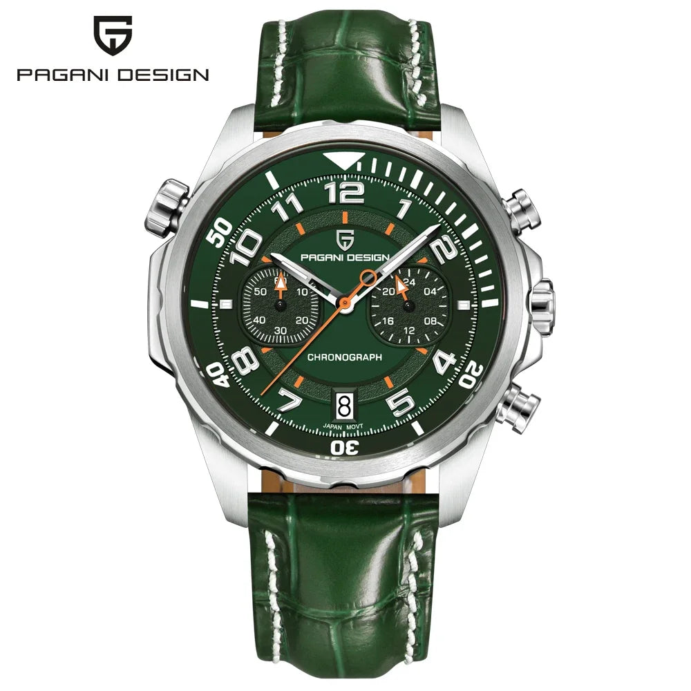 PAGANI DESIGN Watches 2026 New Strong Luminous Luxury Quartz Men Watch Fashion Leather Watch For Men Sapphire Glass Chronograph