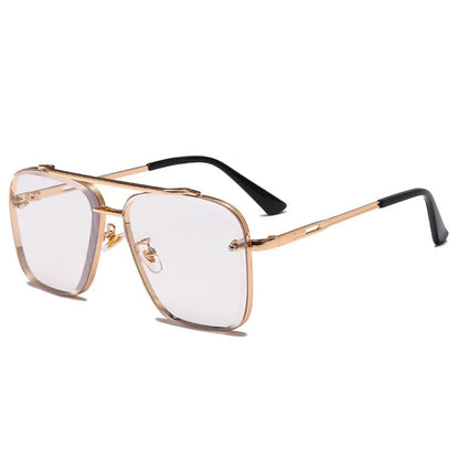 New Metal Square Gradient Sunglasses Fashionable Men Women Luxury Sunglasses Outdoor Sports Driving Fishing Goggles UV400
