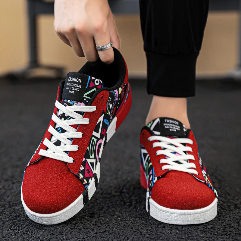 YRZL skateboard-sko til mænd, sneakers i kanvas, afslappede og åndbare gåsko, lette flade sko til mænd, trendy streetwear-sportssko