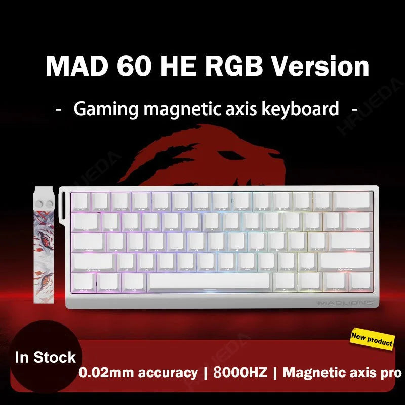 MADLIONS Mad 60he Mad60HE Mad 68HE Teclado mecánico para gaming personalizado con interruptor magnético, cableado, hot swap y tasa de sondeo de 8K