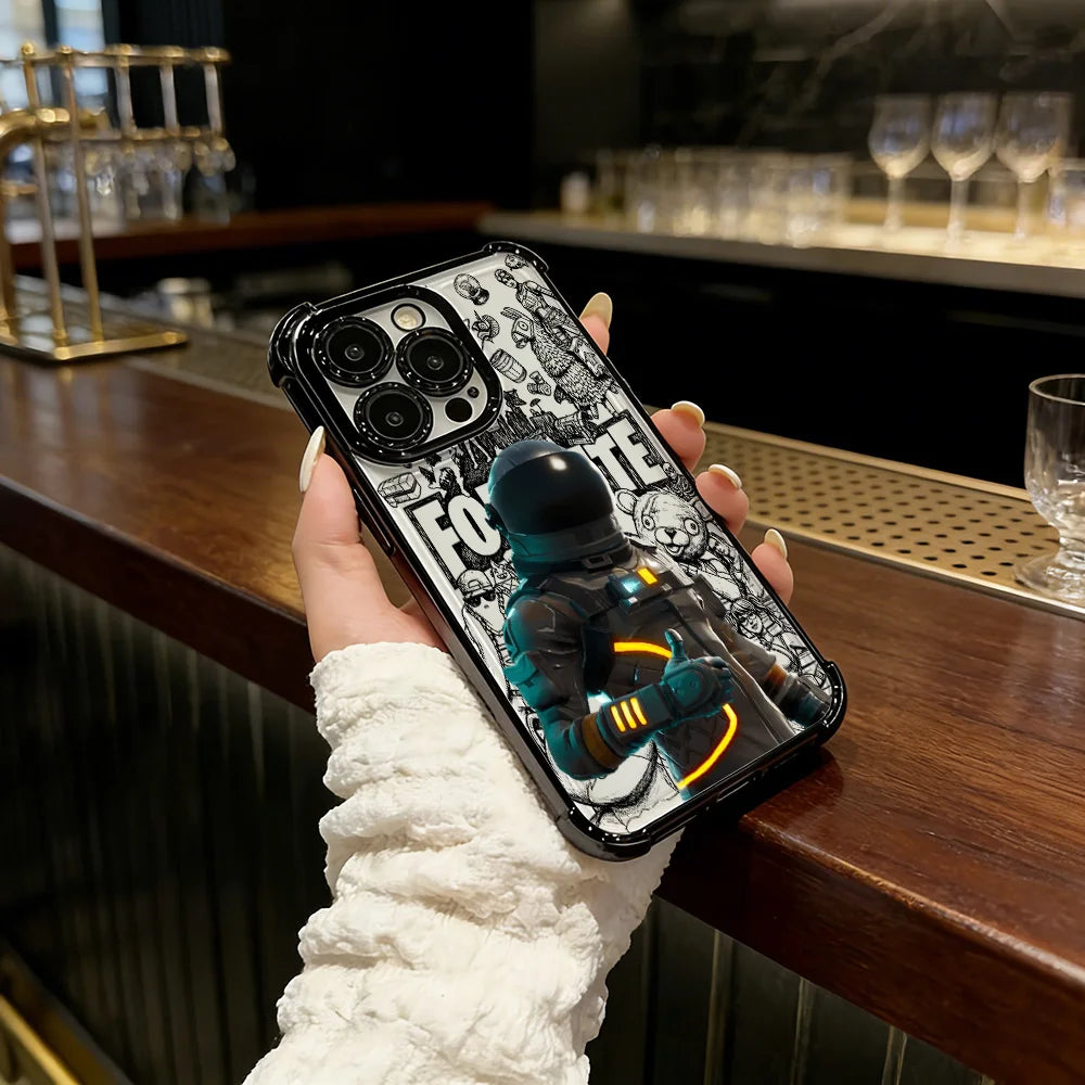 Battle Royale Fortnite Plating Phone Case For iPhone 17 17e 16e 16 15 14 13 12 11 Pro Max X XR XSMax 7 8 Mini Air Plus Airbag
