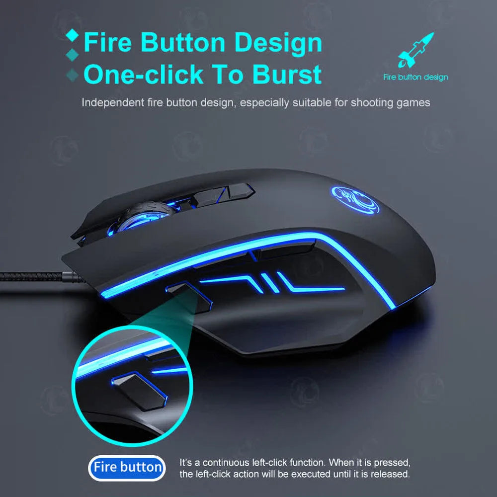 USB Wired Optical Gaming Mouse Ergonomic Mice 7200 DPI Gamer Mice 6 Buttons Gaming Mice for PC Gamer Computer Desktop